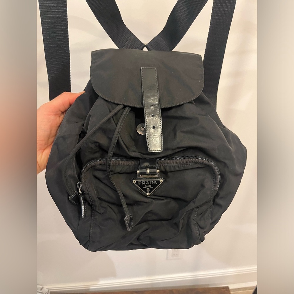Prada Nylon Vela Mini Cinch Backpack Black
